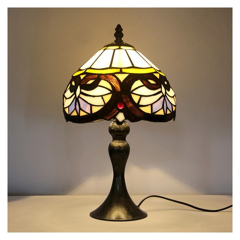 Lampada da tavolo con paralume in vetro colorato Tiffany, motivo d'amore, lampada  da tavolo, lampada da lettura, lampada da notte, W8H15 pollici Italia